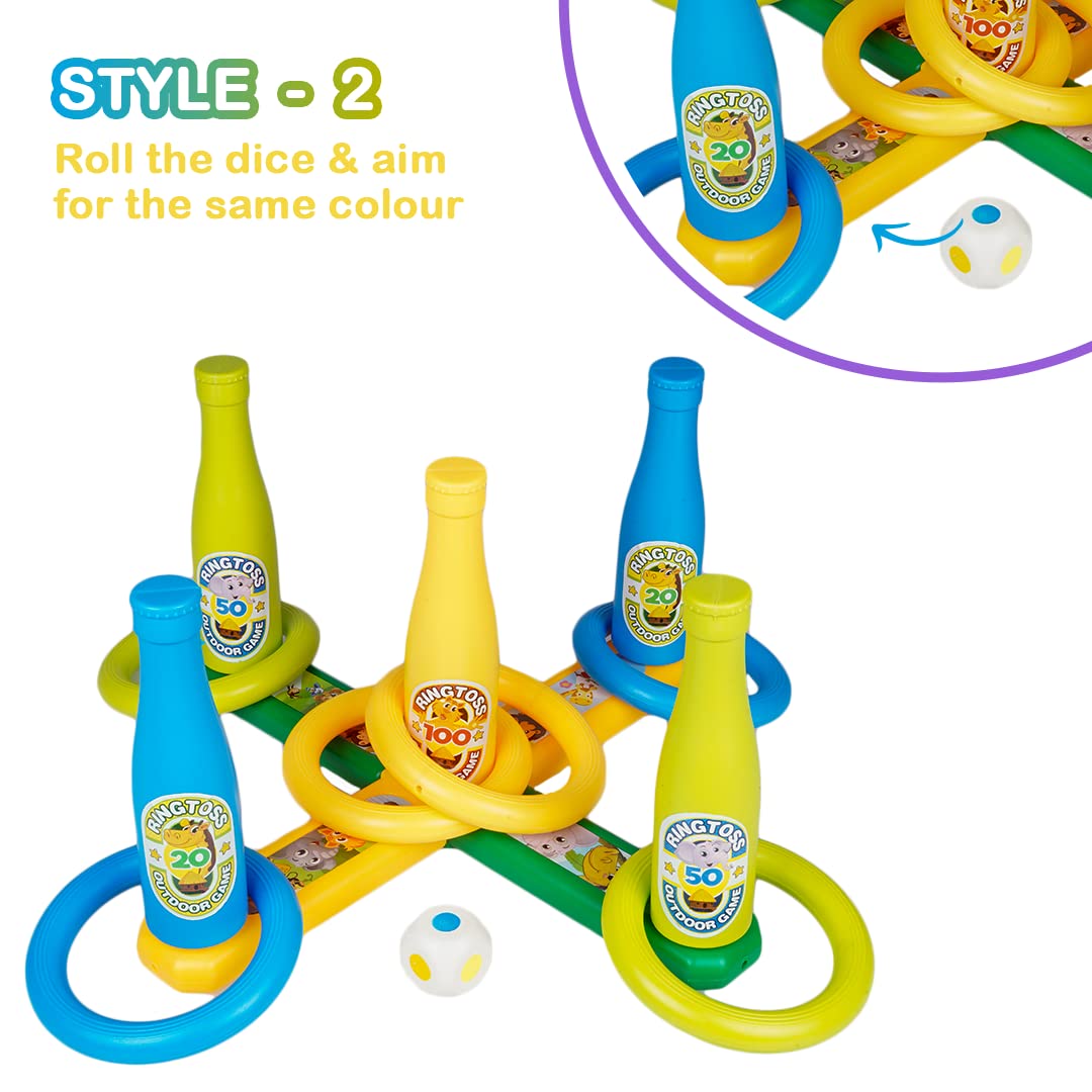 Arjoos | 2 in 1 Colour | Match Ring toss Jungle | Print Target Game Set - Indoor & Outdoor | Vibrant colours and attractive designs | Game for Kids | Toys for kids