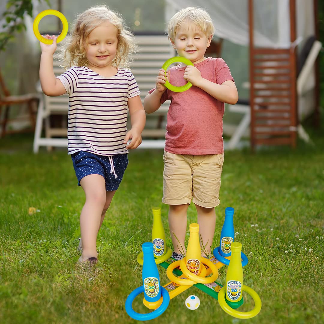 Arjoos | 2 in 1 Colour | Match Ring toss Jungle | Print Target Game Set - Indoor & Outdoor | Vibrant colours and attractive designs | Game for Kids | Toys for kids