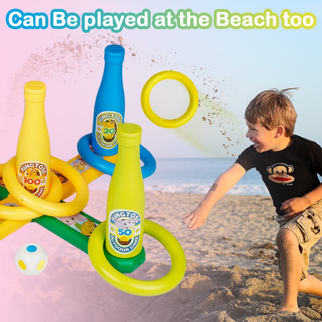 Arjoos | 2 in 1 Colour | Match Ring toss Jungle | Print Target Game Set - Indoor & Outdoor | Vibrant colours and attractive designs | Game for Kids | Toys for kids