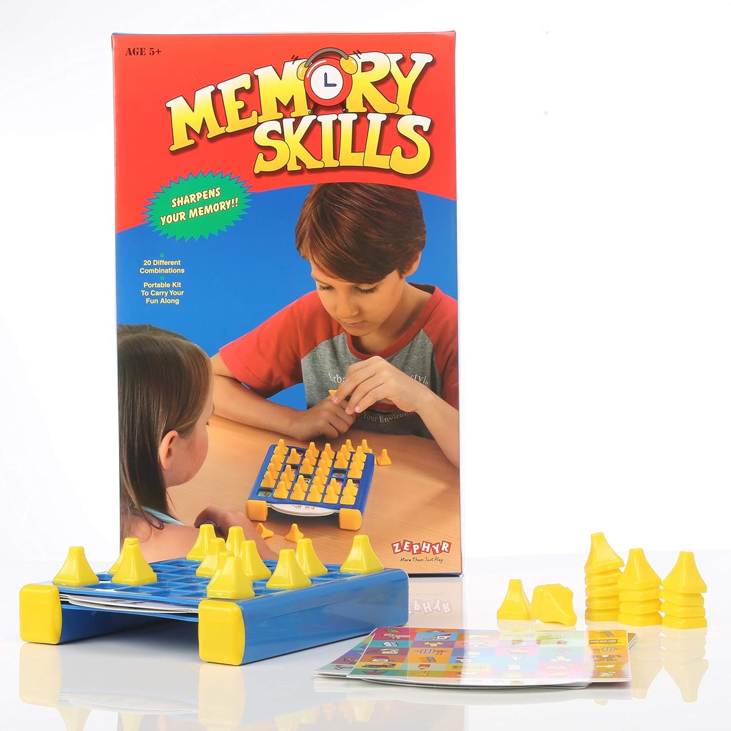 Arjoos | Memory Skills for Kids (Multicolour) | 1 Playing Box, 10 Playing Sheets, 36 Pegs | Sharpen Your Memory | Game for Kids | Toys for kids