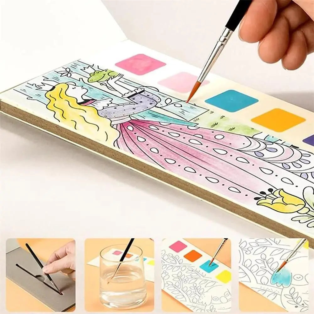 Arjoos | Mermaid Theme Water Colourbook | Magic Drawing Doodle Books with Paint Brush 12 Illustrations | Watercolor Painting | Birthday Return Gifts for Kids Above 3 Years - set of 1 .