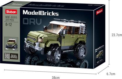 Arjoos | Sluban Orv Suv Building Blocks, Construction Toy for Kids 317 pieces | Toys Morden Military B1013 T300 Tank SUV Car | 302PCS Bricks Off-road Vehicle Compactable With Leading Brands (Green) | Ages 8+ | Toys for kids