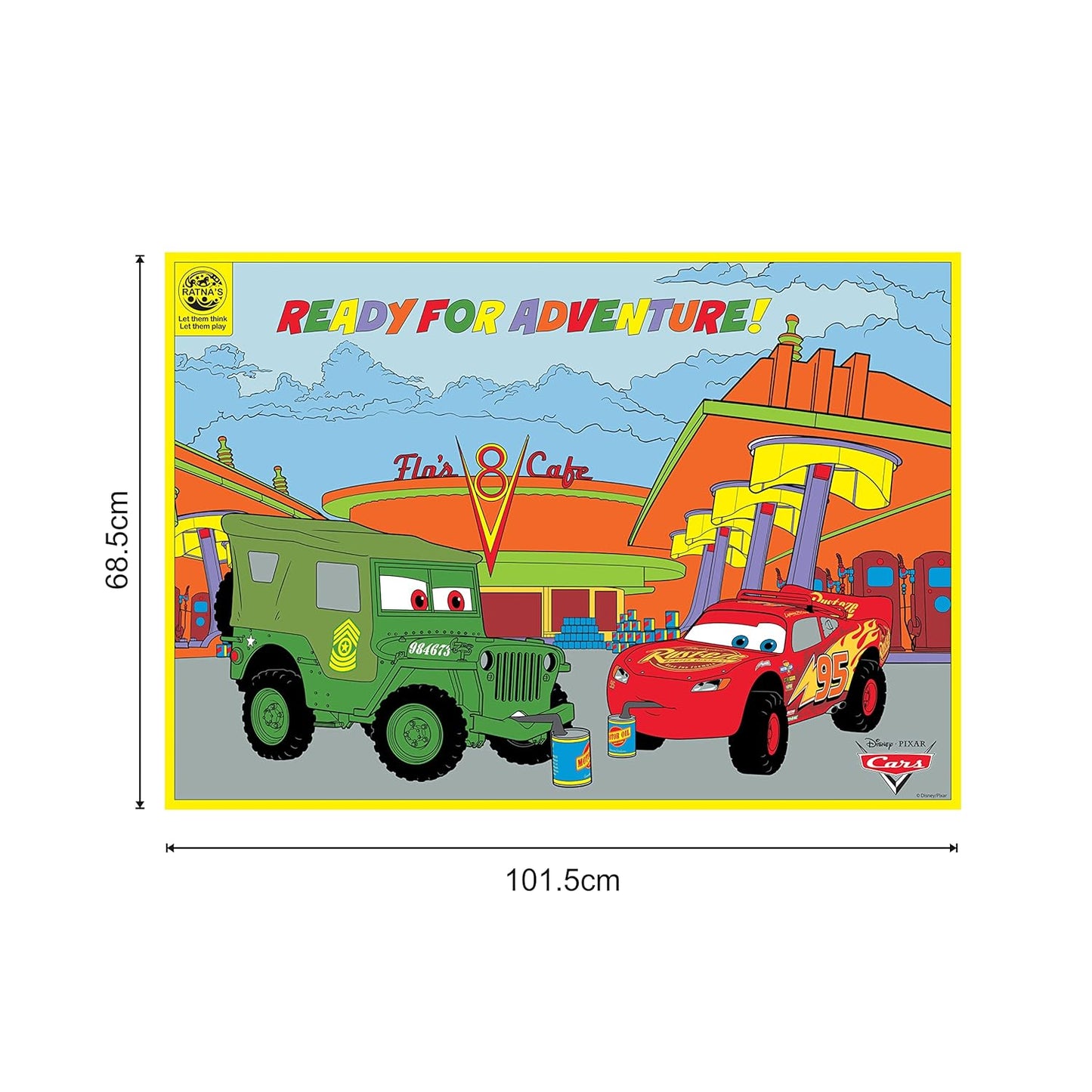 Arjoos | My Colouring Mat Cars | DIY Kit for Kids | Big Size Mat 40 x 27 inches | Birthday Gifts for Kids - Age - 3+Years