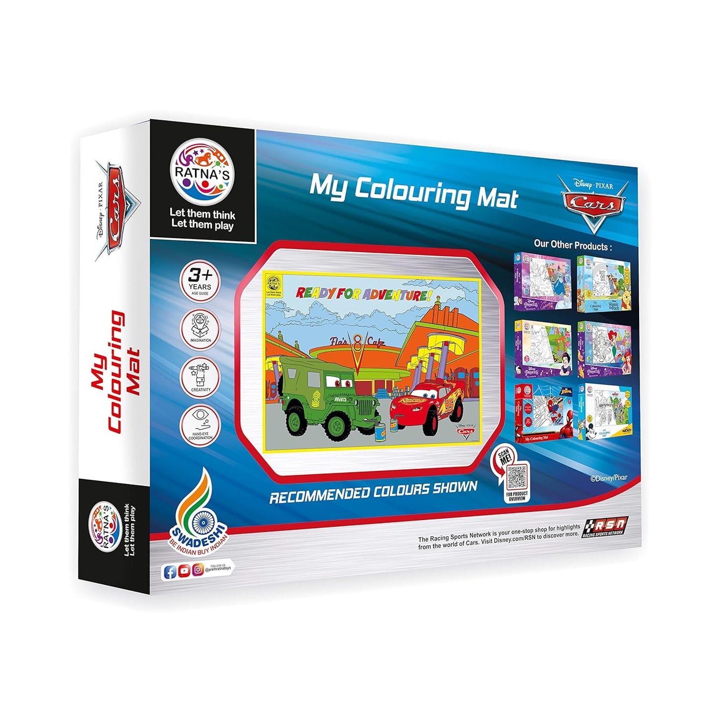 Arjoos | My Colouring Mat Cars | DIY Kit for Kids | Big Size Mat 40 x 27 inches | Birthday Gifts for Kids - Age - 3+Years