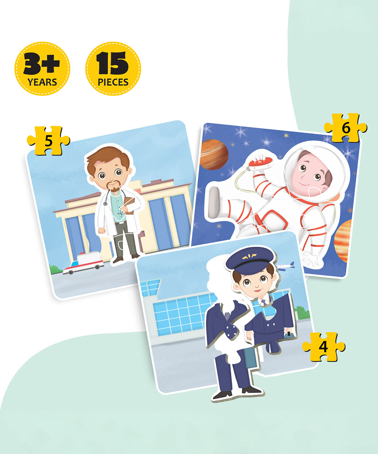 Arjoos | Baby’s First Puzzle Game: Professions People At Work Puzzles | Cardboard Puzzles with 15 Pcs | Early Puzzle Set for Kids - Educational Toys | Birthday gift for kids - ( Ages- 3+)