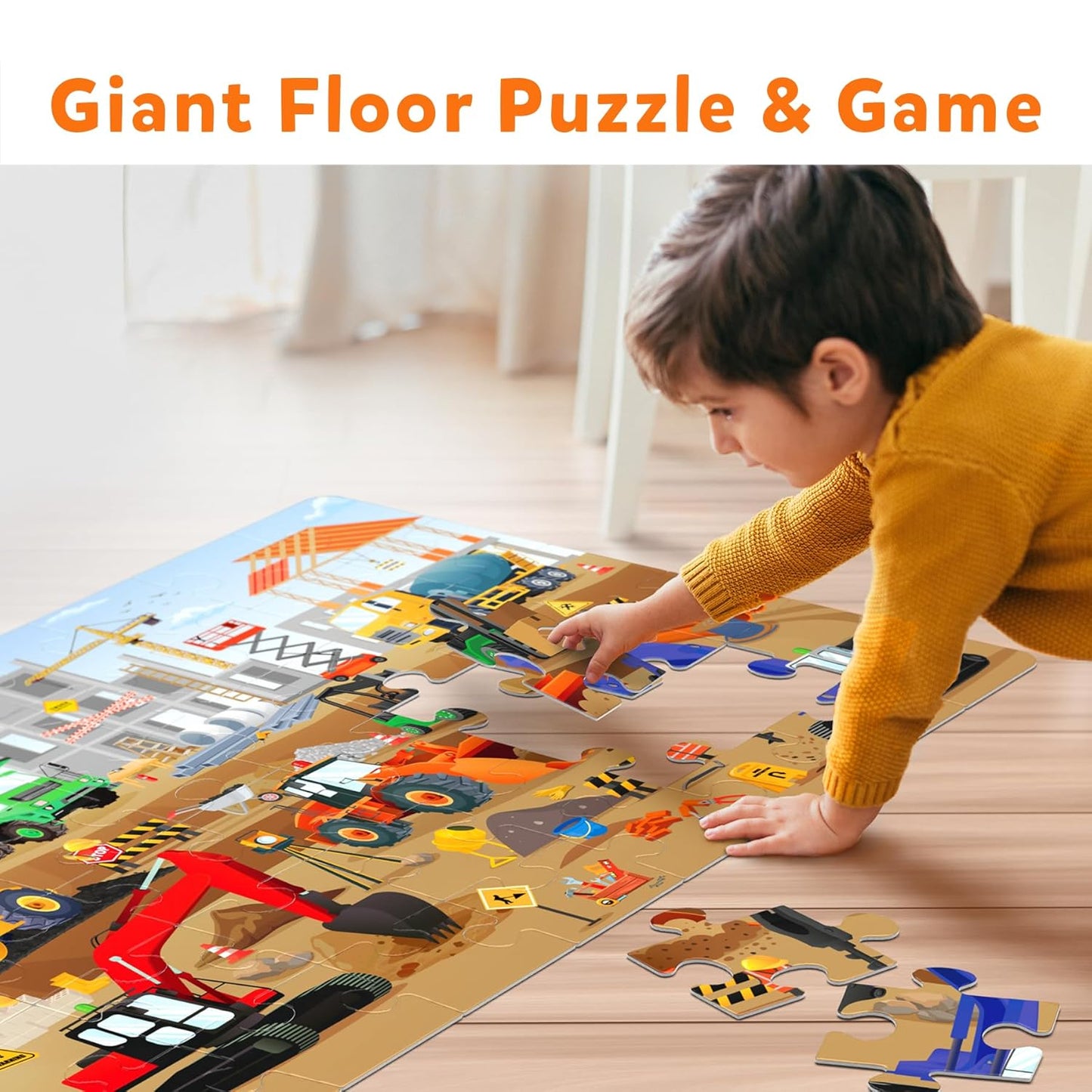 Arjoos | Floor Puzzle & Game - Piece & Play At The Construction Site | Jigsaw & Toddler Puzzles, Educational Toy | Birthday Gifts for Kids - Pack of 1 - ( Age - 3 + )