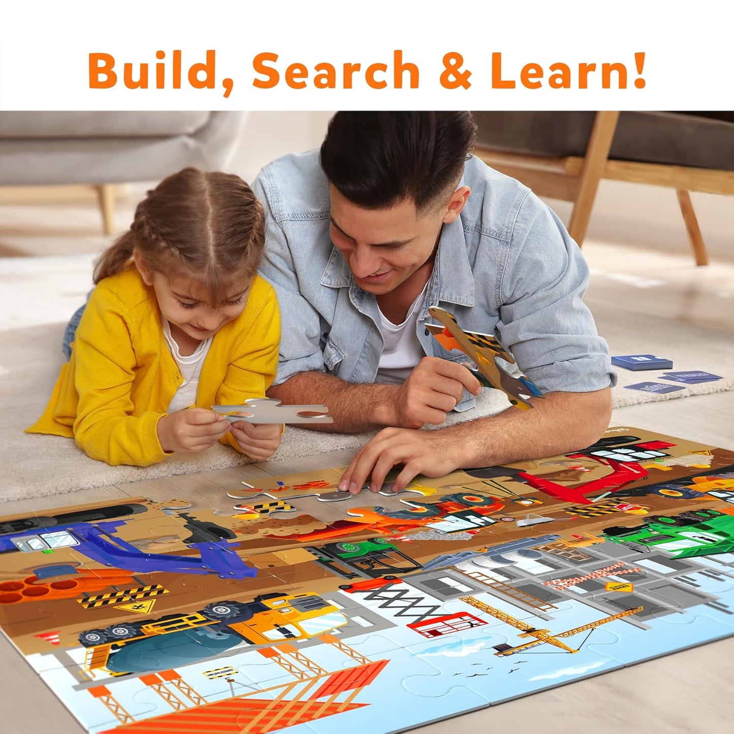 Arjoos | Floor Puzzle & Game - Piece & Play At The Construction Site | Jigsaw & Toddler Puzzles, Educational Toy | Birthday Gifts for Kids - Pack of 1 - ( Age - 3 + )