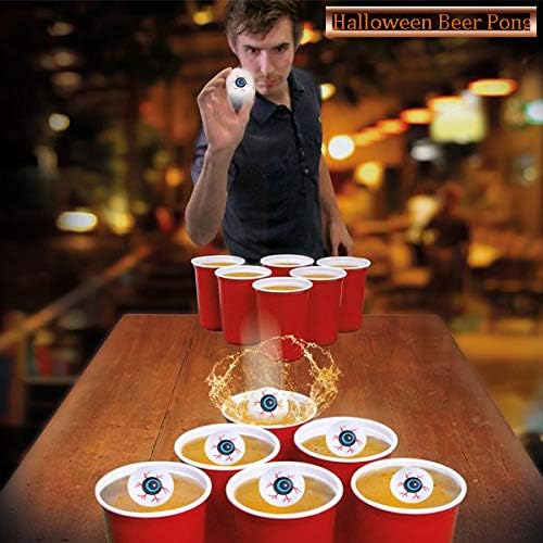 Arjoos | Plastic Halloween Eye Ball - Scary Ping Pong Eye Ball  | Trick or Treat Party Semicircle Eyes for Teenage and Adult Cosplay ( One Pack of 6 Eye Ball) | Halloween Party Supplies