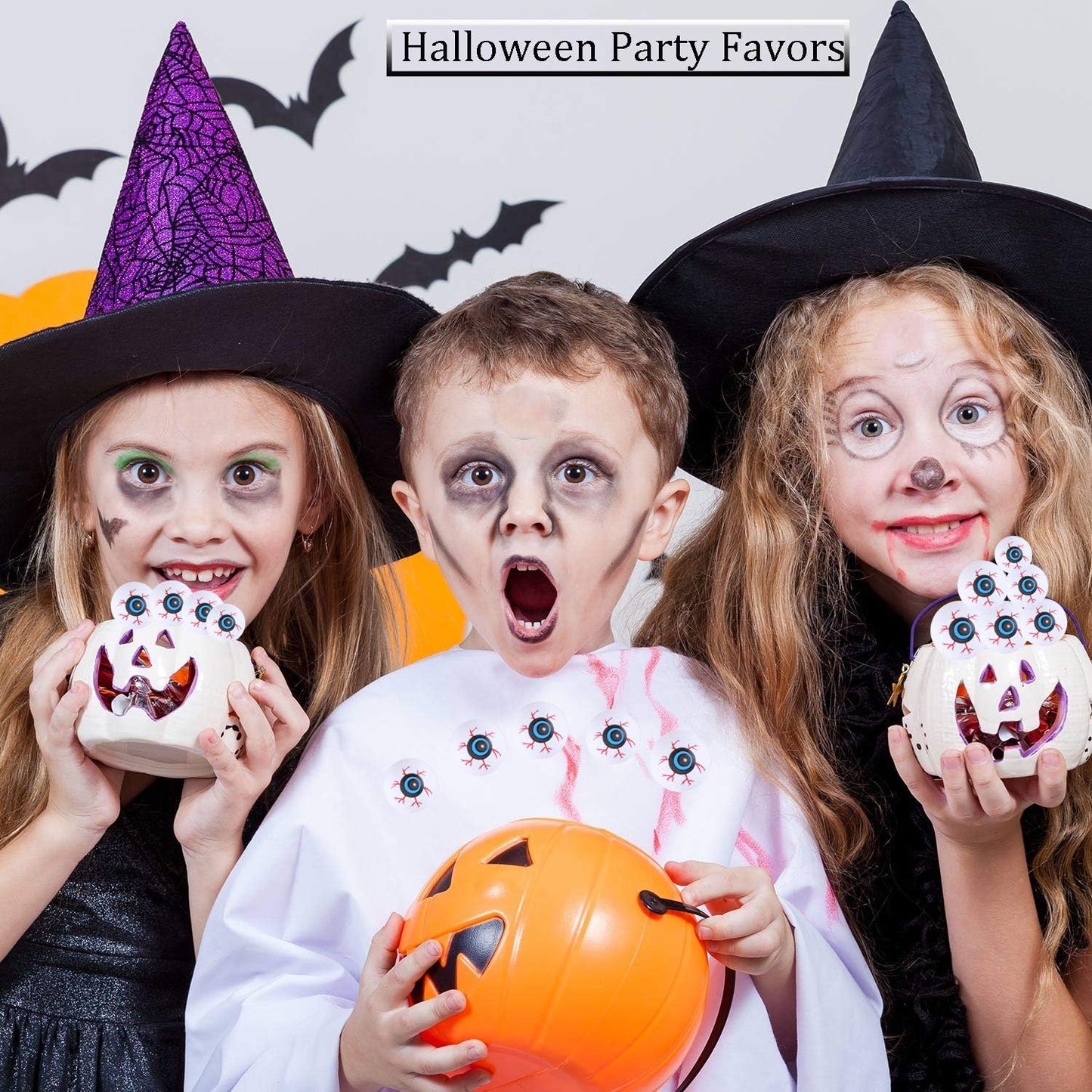 Arjoos | Plastic Halloween Eye Ball - Scary Ping Pong Eye Ball  | Trick or Treat Party Semicircle Eyes for Teenage and Adult Cosplay ( One Pack of 6 Eye Ball) | Halloween Party Supplies
