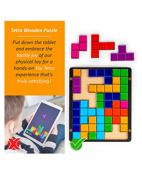 Arjoos | Pocket Tetra Block Puzzle – Colorful Travel-Friendly Puzzle Game for All Ages | Birthday Gifts for Kids - Pack of 1 - ( Ages - 3+ )