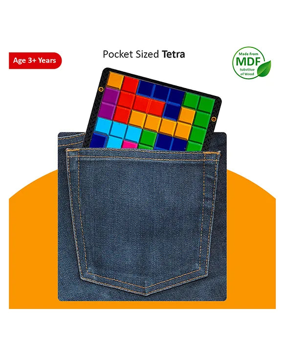 Arjoos | Pocket Tetra Block Puzzle – Colorful Travel-Friendly Puzzle Game for All Ages | Birthday Gifts for Kids - Pack of 1 - ( Ages - 3+ )