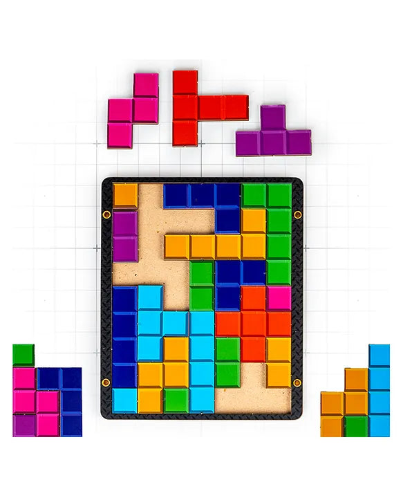 Arjoos | Pocket Tetra Block Puzzle – Colorful Travel-Friendly Puzzle Game for All Ages | Birthday Gifts for Kids - Pack of 1 - ( Ages - 3+ )