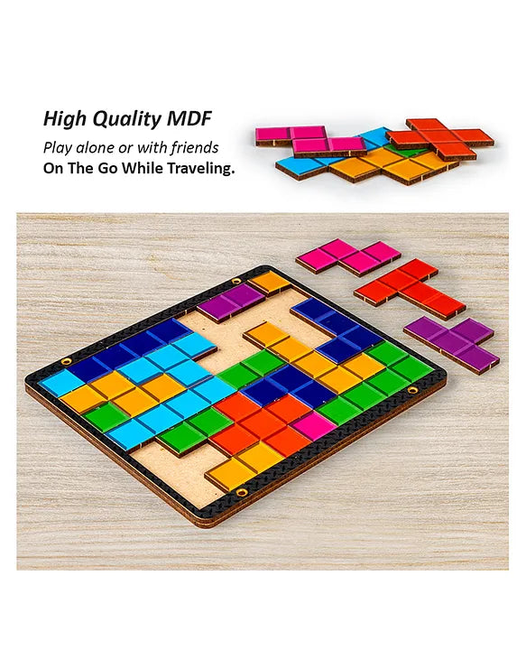Arjoos | Pocket Tetra Block Puzzle – Colorful Travel-Friendly Puzzle Game for All Ages | Birthday Gifts for Kids - Pack of 1 - ( Ages - 3+ )