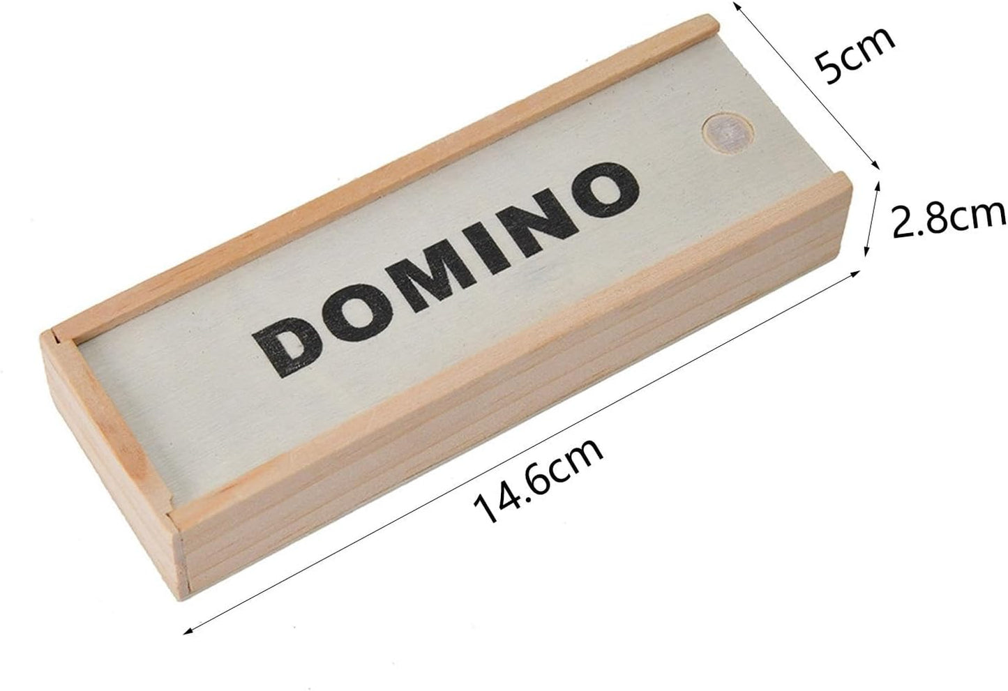 Arjoos | Premium Double 6 Dominoes Game – Black Domino Tiles with Wooden Case – Great for Family Game Night & Travel | Birthday return Gifts for kids - pack of 1