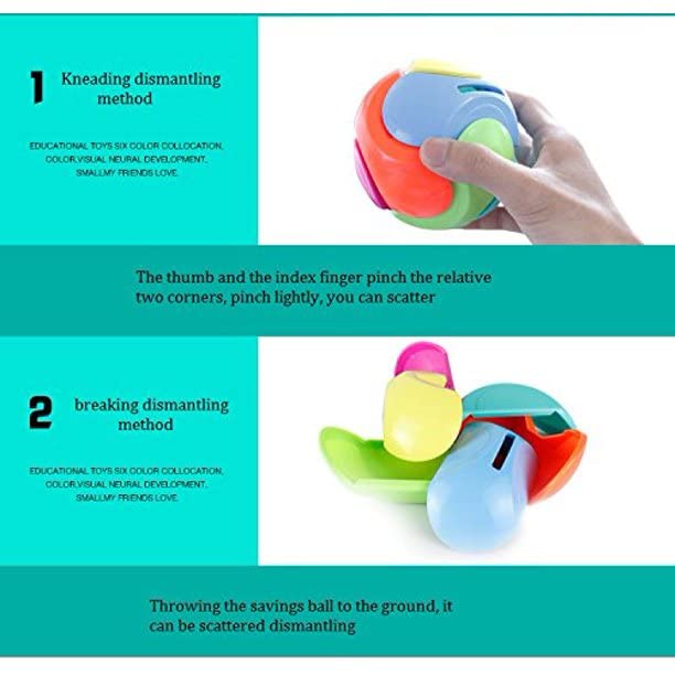 Arjoos | Puzzle Ball Money Bank for Kids – Fun Piggy Bank Toy | Birthday Return Gift Idea for Boys & Girls | Birthday Gifts for Kids - Pack of 1 - ( Ages - 3+ )