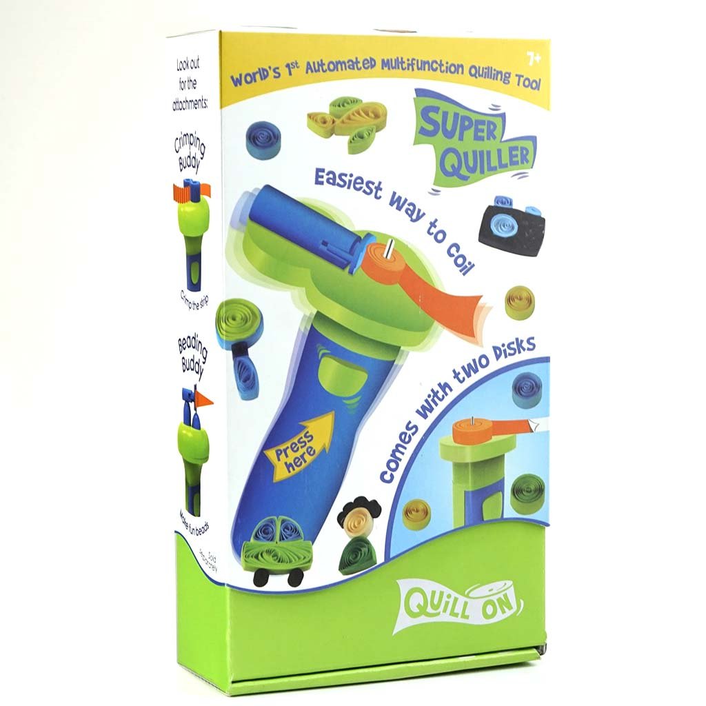Arjoos | Quill On - Super Quiller | Automated Multifunction Quilling Tool | Easiest Way To Coil , Comes With Two Disks | Birthday Gifts for Kids - Age - 7+Years