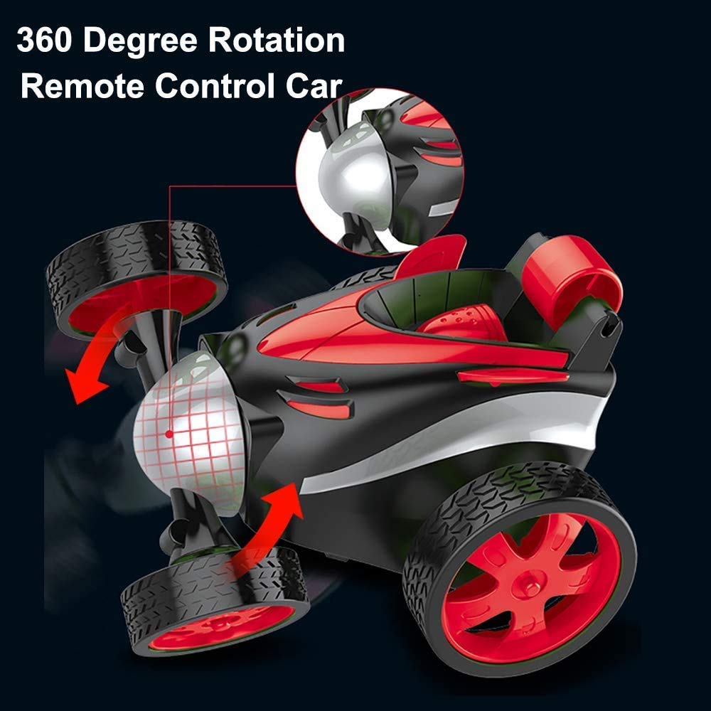 Arjoos | RC Stunt Car for Kids – 360° Rotating Remote Control Car with Flashing Lights & Dual-Sided Driving | High-Speed Electric Toy Car for Boys & Girls | Birthday return Gifts for kids - pack of 1