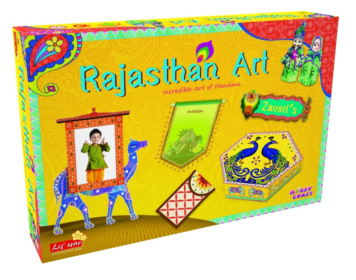 Arjoos | Rajasthan Art - The incredible art forms of Mandana | DIY Art & Craft Kit for Kids | Learning Activity Kit for Kids Multicolour | Birthday Gifts for Kids - Age - 4+Years