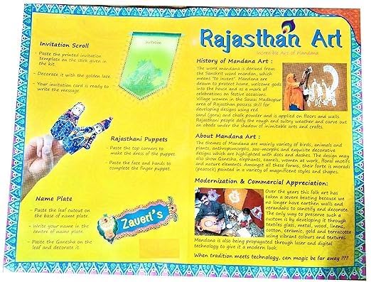 Arjoos | Rajasthan Art - The incredible art forms of Mandana | DIY Art & Craft Kit for Kids | Learning Activity Kit for Kids Multicolour | Birthday Gifts for Kids - Age - 4+Years