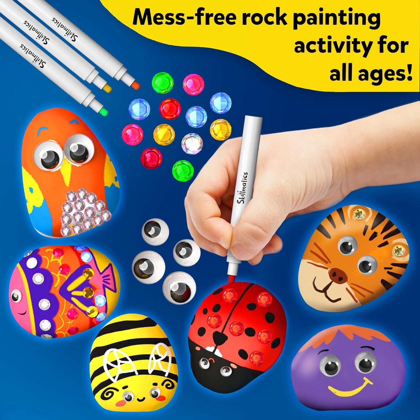 Arjoos | Rock Painting Kit | Mess-Free Art & Craft Activity | Craft Kits & Supplies, DIY Creative Activity | Birthday Gifts for Kids - Age - 5+Years
