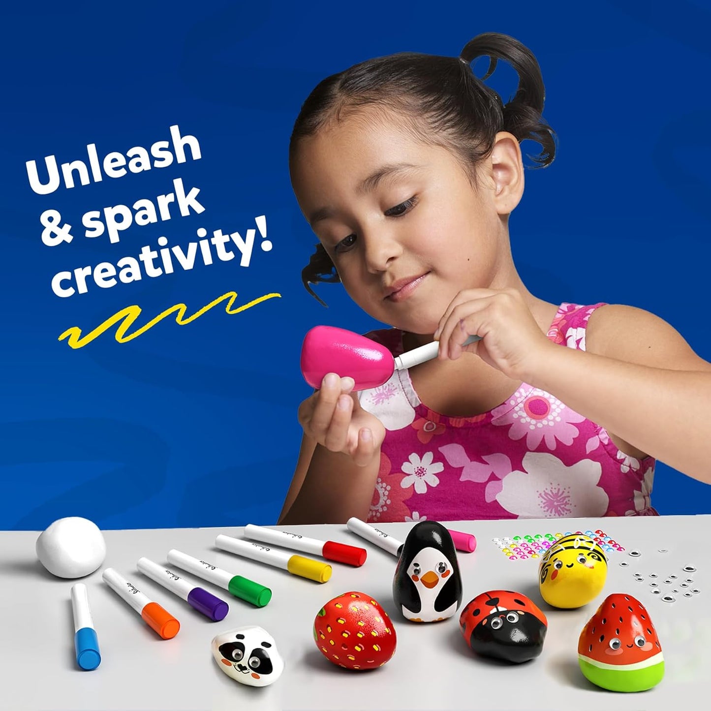 Arjoos | Rock Painting Kit | Mess-Free Art & Craft Activity | Craft Kits & Supplies, DIY Creative Activity | Birthday Gifts for Kids - Age - 5+Years