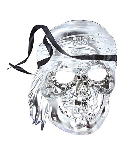 Arjoos | Scary Pirate Skull Halloween Party Full Face Mask Party Mask (Gold, Pack of 1) | Halloween Party supplies for Kids & Adults