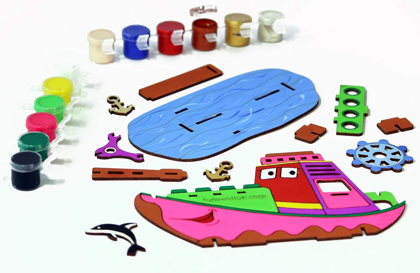 Arjoos | Ship Pen Stand - 3D Colouring Model | 3D Mechanical Do IT Yourself Toy | STEM Learning 3D Puzzle Toy -Art, Colouring and Painting Kit | Birthday Gifts for Kids - Age - 5+Years