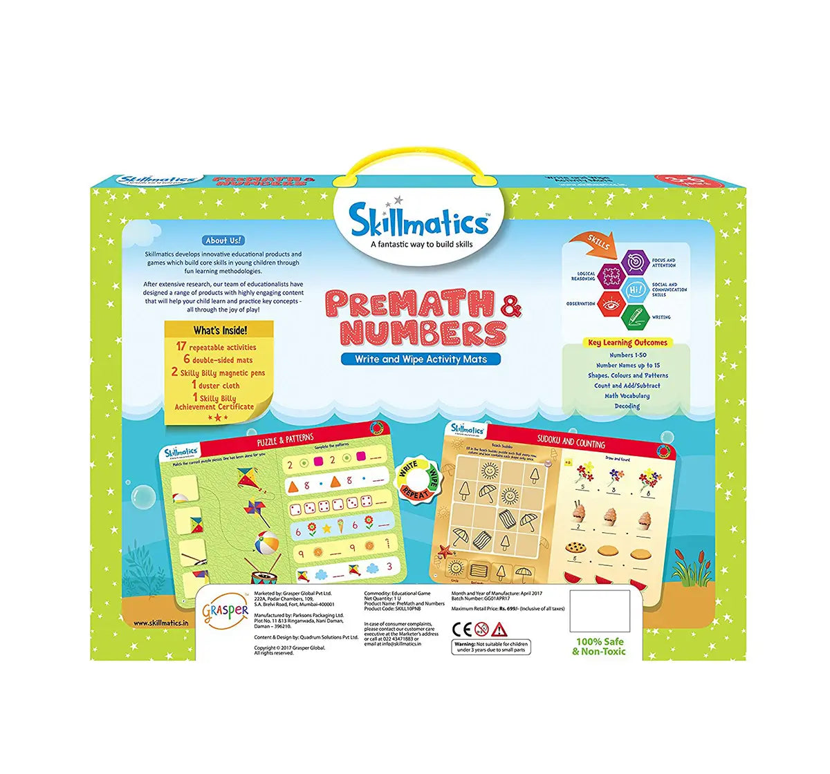 Arjoos | Skillmatics PreMath and Numbers | strong foundation for learning math | 3-6 Years (Multicolour) | Toys for Kids | Both Boys and Girls