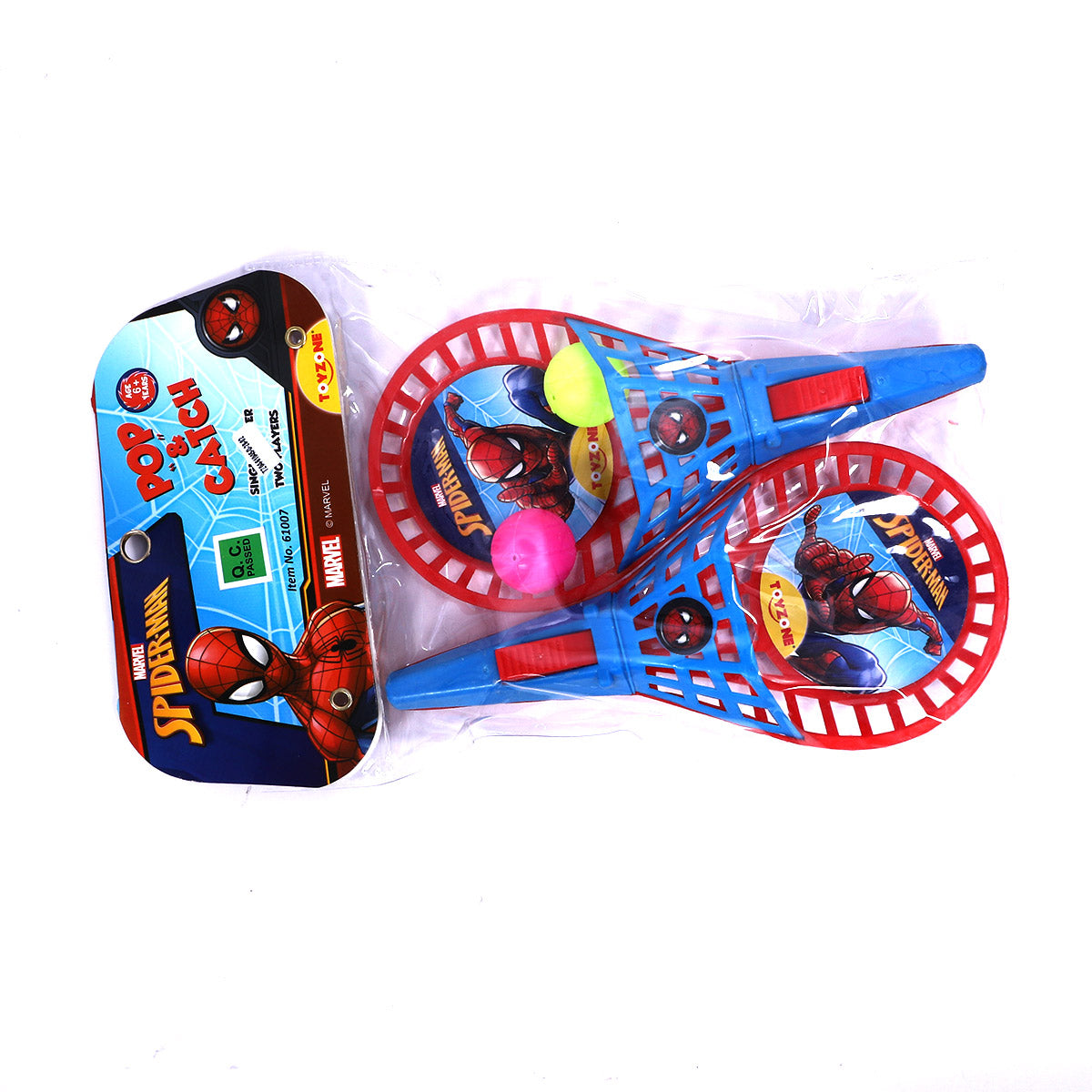 Arjoos | Spiderman POP & Catch | Click and Catch Twin Ball Game | Indoor Outdoor Games Toys Set for Kids | Pop & Catch Ball Play Fun for Boys & Girls | Birthday Return Gift for Kids .