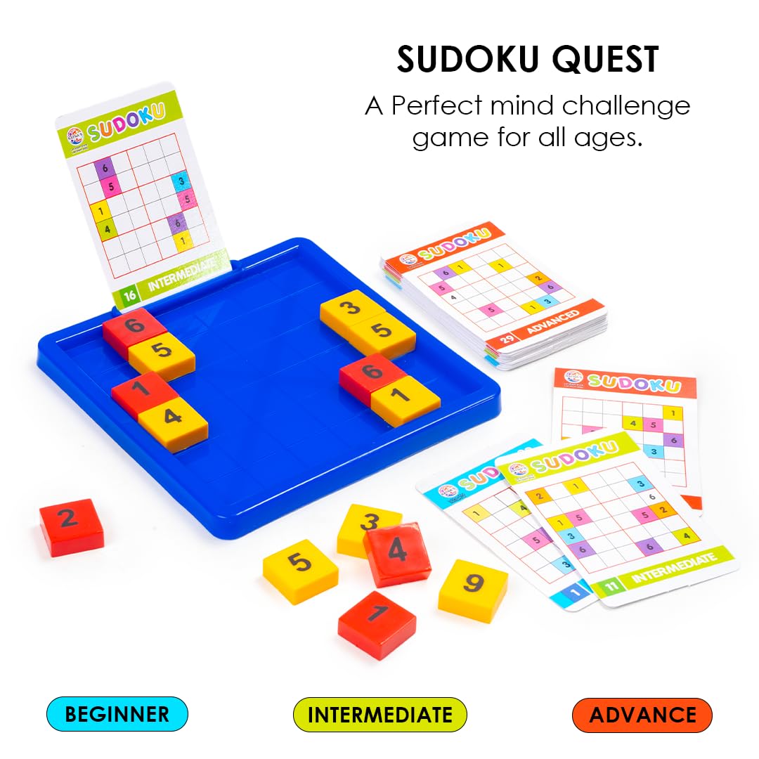 Arjoos | Sudoku Quest | Compact Mind Puzzle Game for Kids & Adults | Travel Board Game | Birthday Gifts for Kids - Pack of 1 - ( Ages - 3+ )
