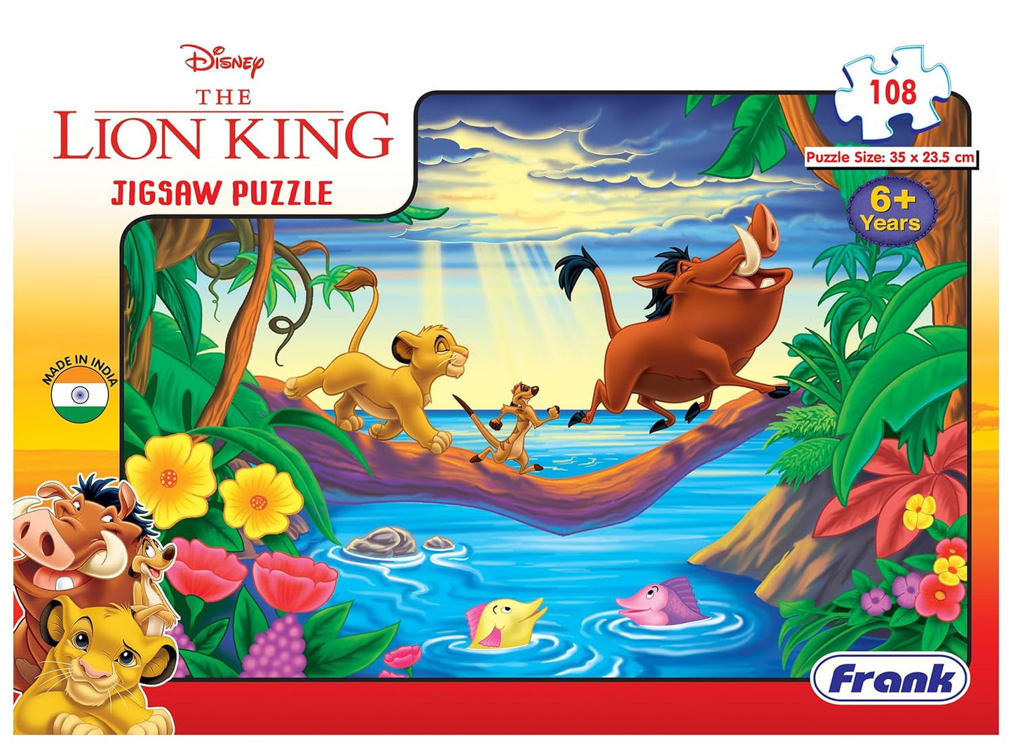 Arjoos | The Lion King Jigsaw Puzzle (108 Pieces) | Fun & Challenging Brain Booster Games | Engaging Puzzle for Focus and Memory - Birthday Gift for Boys & Girls - ( Ages - 6+ )