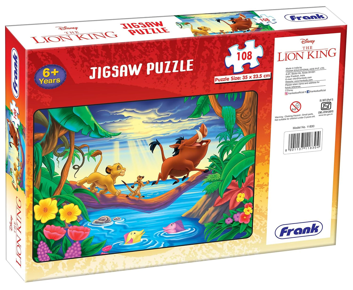Arjoos | The Lion King Jigsaw Puzzle (108 Pieces) | Fun & Challenging Brain Booster Games | Engaging Puzzle for Focus and Memory - Birthday Gift for Boys & Girls - ( Ages - 6+ )