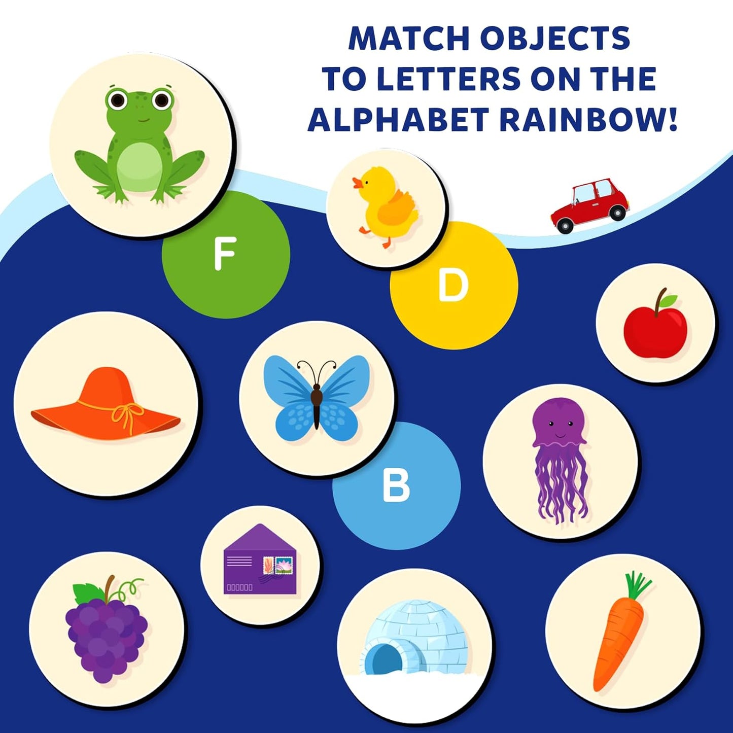 Arjoos | The Alphabet Rainbow - Magnetic Matching Activity | Preschool Learning Toy & Game for Kids, 35+ Magnetic Pieces | Birthday Gifts for Kids - Age - 3+Years