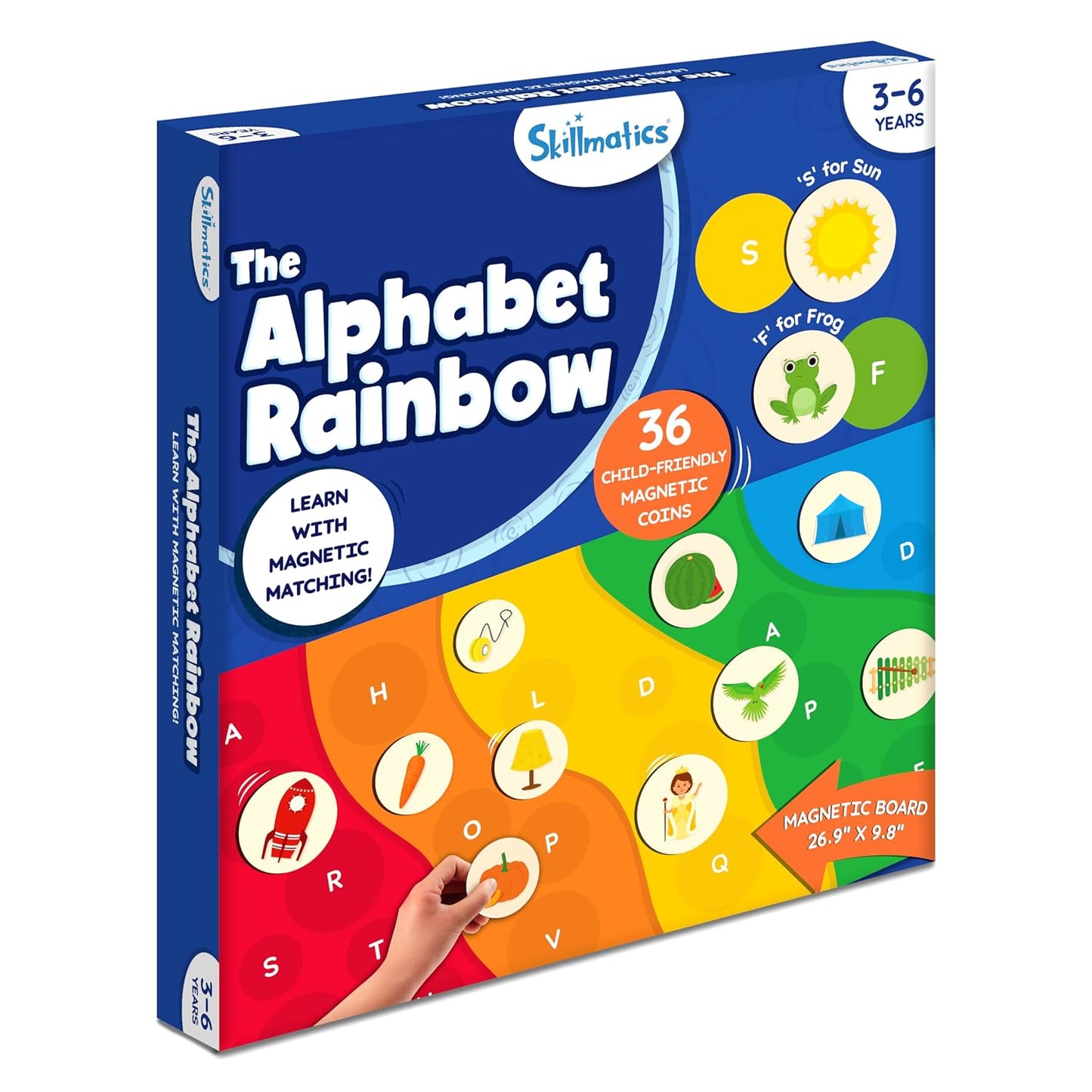 Arjoos | The Alphabet Rainbow - Magnetic Matching Activity | Preschool Learning Toy & Game for Kids, 35+ Magnetic Pieces | Birthday Gifts for Kids - Age - 3+Years