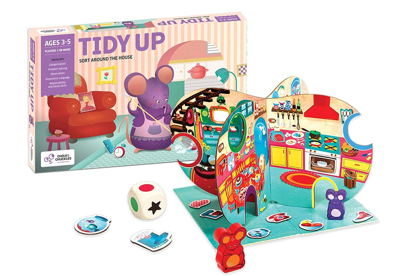 Arjoos | Tidy Up - Educational Board Game | Age 3-6 Years Old | Sorting Game for Kids | free play and later learn | Preschool Learning Toy for Boys and Girls