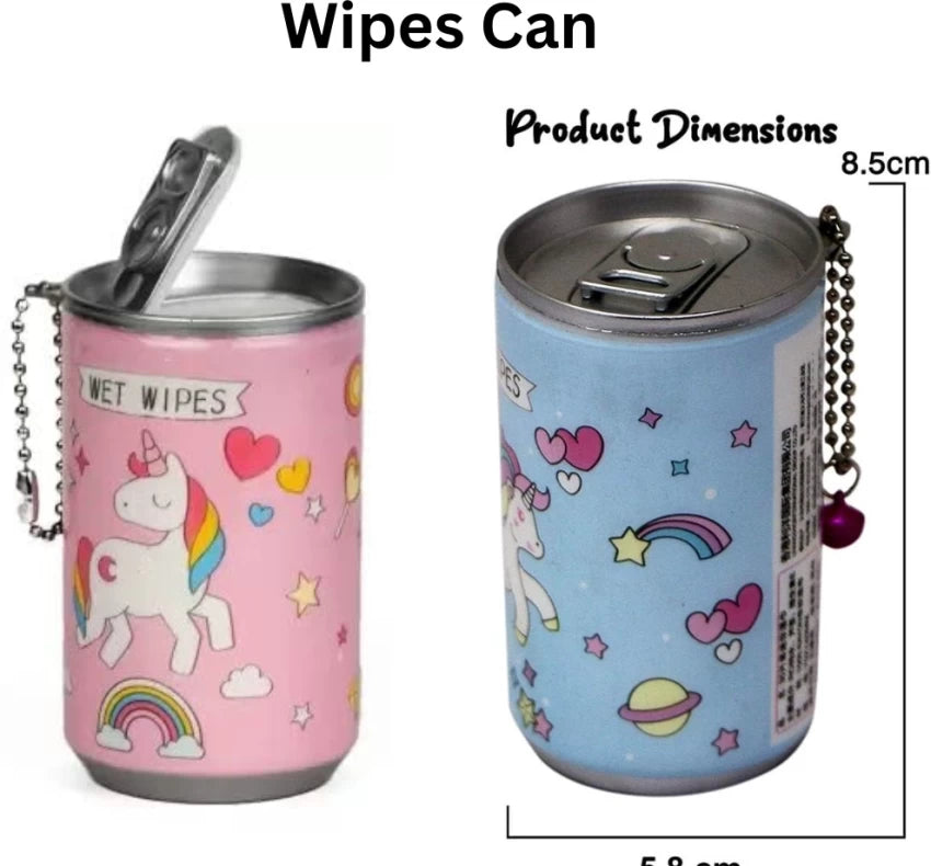 Arjoos | Mini Portable Wet Wipes in Tin Can | 30 Tissues for Face & Body Cleaning | Ideal for Kids, Women & Men | Convenient, Travel-Friendly Tissue Can for Everyday Use | Return Gifts For Kids .