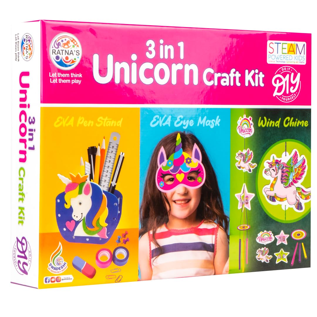 Arjoos Unicorn Craft Kit in EVA DIY Kit to Make Pen Stand