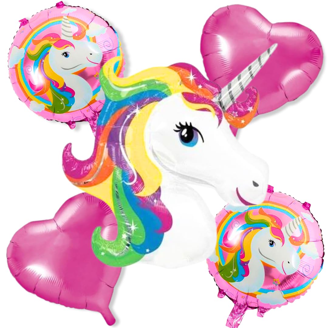 Arjoos | Unicorn Foil Balloon Set - Magical Birthday Party Decor, Colorful Unicorn Design, Perfect for Celebrations, Kids' Parties, Baby Showers, and | Party supplies Kit For Birthday Parties - ( Pack of 1 )