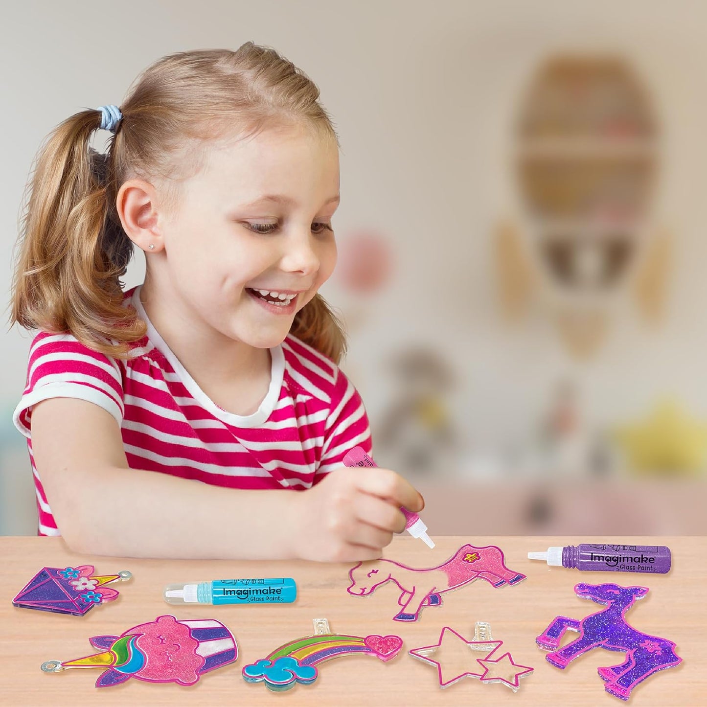 Arjoos | Window Art Unicorn - Glass Painting Kit | Art And Craft Kit For Girls , Sun Catcher Kit | Unicorn Gifts For Girls | Birthday Gift For Girls 5+ Years