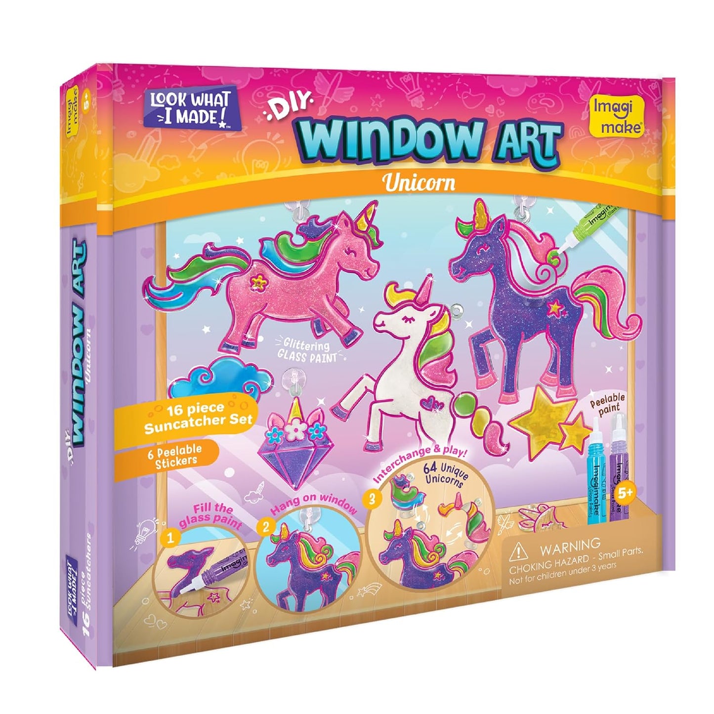 Arjoos | Window Art Unicorn - Glass Painting Kit | Art And Craft Kit For Girls , Sun Catcher Kit | Unicorn Gifts For Girls | Birthday Gift For Girls 5+ Years