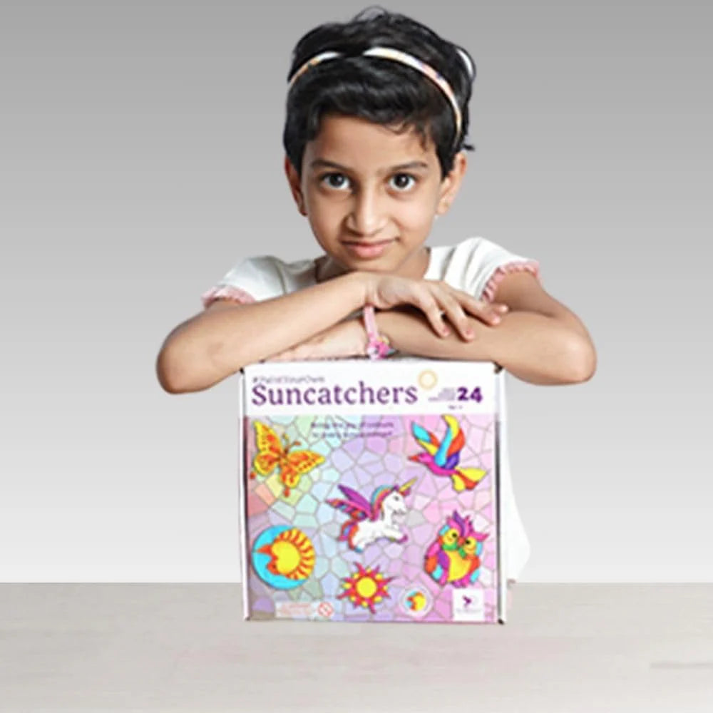 Arjoos | Window Suncatcher kit - Painting Kit | Glass Painting Kit For Kids | Diy Window Art Craft Set | Birthday Gifts for Kids - Age - 7+Years