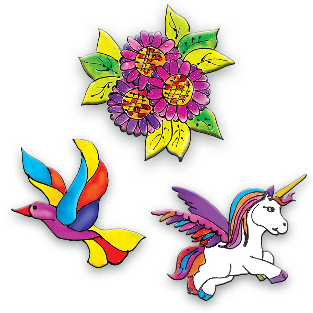 Arjoos | Window Suncatcher kit - Painting Kit | Glass Painting Kit For Kids | Diy Window Art Craft Set | Birthday Gifts for Kids - Age - 7+Years