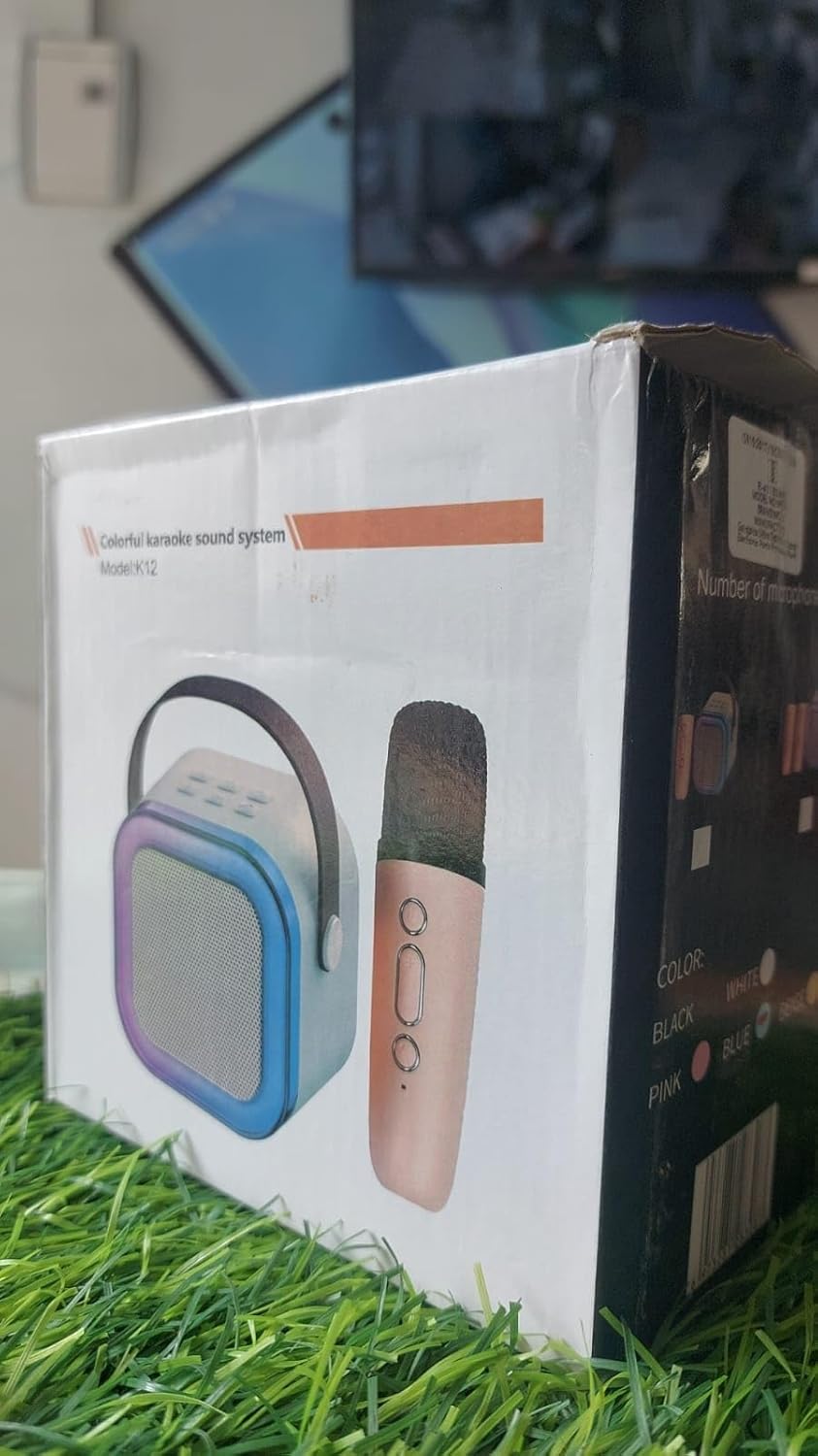 Arjoos | Wireless Bluetooth Karaoke Speaker with Mic | LED Lights, Party Ready, Crystal Clear Sound | Perfect for Parties, Home Entertainment, and Singing | Birthday Gifts for Kids - Pack of 1 - ( Ages - 3+ )