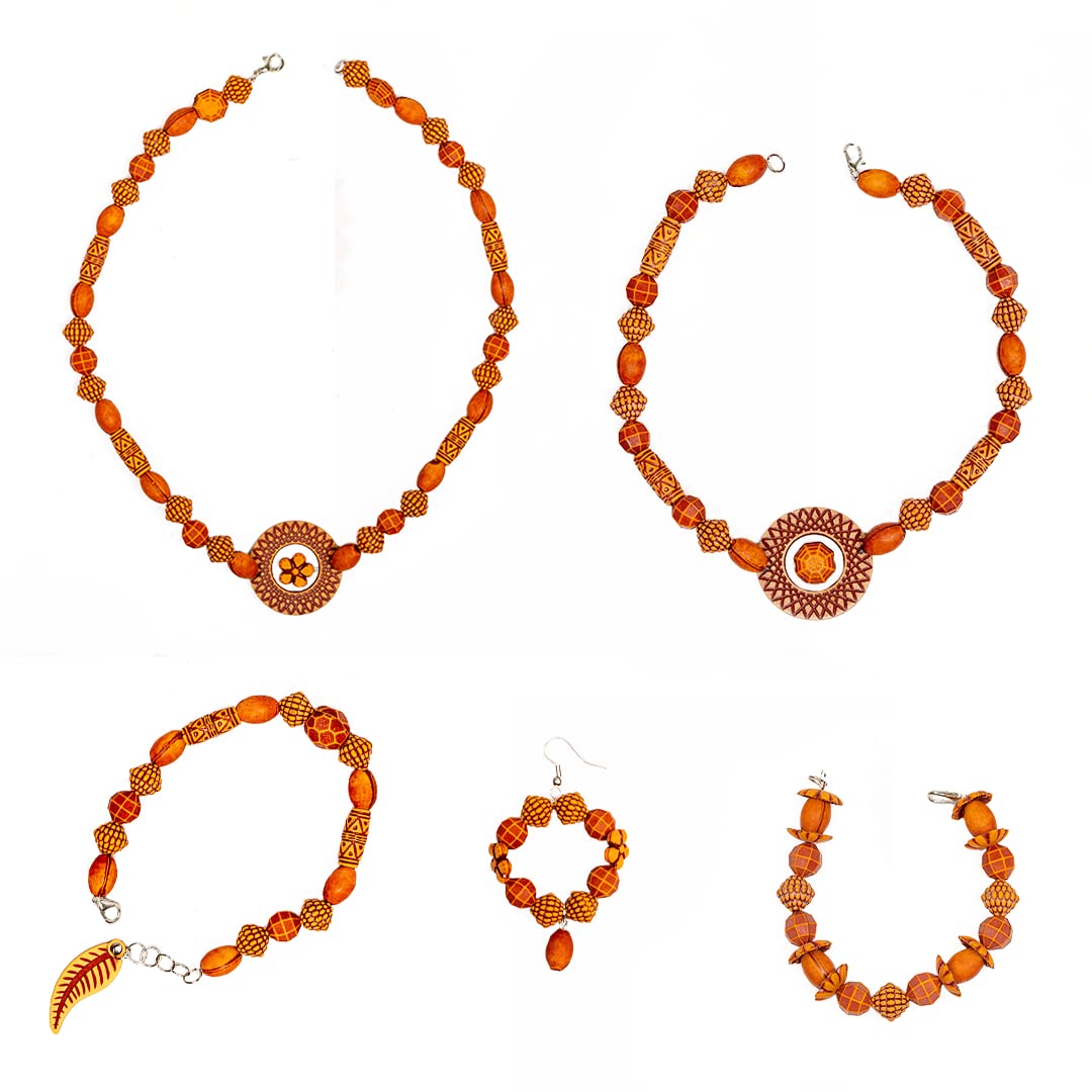 Arjoos | Wooden Beads Jewellery - Senior | Art & Craft DIY Kit | for Girls to Make Necklaces, Earnings, Bracelets | Birthday Gifts for Kids - Age - 3+Years