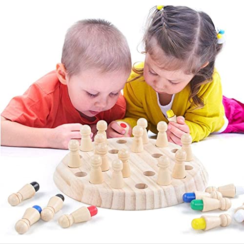 Arjoos | Children Wooden Memory Matchstick Chess Game | Educational Intelligent Logic Game | Brainteaser Kid Intelligence IQ Brain Teaser Game | Birthday Gifts for Kids - Pack of 1 - ( Ages - 3+ )