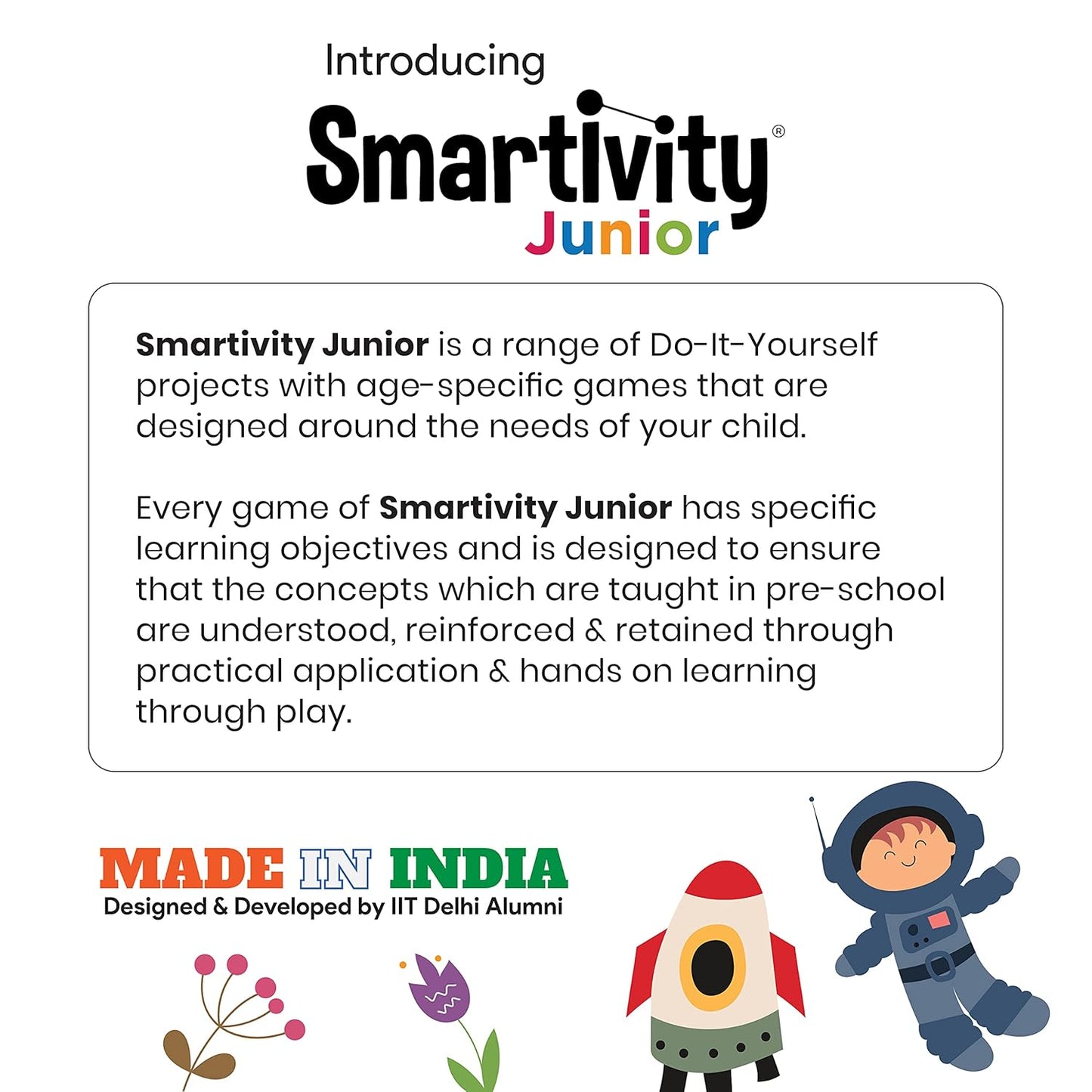 Arjoos | Smartivity Junior Pre-School Discovery Kit | DIY Activity Kit | Educational & Construction based Activity Game | Birthday Gift For Kids - ( Ages - 4+ Years )