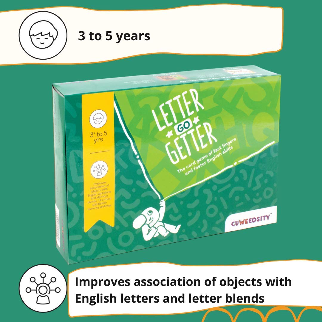 Arjoos | letter go getter learning and educational board game | Fast Thinking Word Games for Teens and Adults Group, Adult Party Games | Birthday Gifts for Kids - Pack of 1 - ( Age - 3+ )