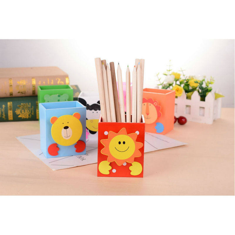 Arjoos |Wooden Pen Holder, Pen Holder Colorful Desk Organizer Multipurpose Cute Cartoon for Home