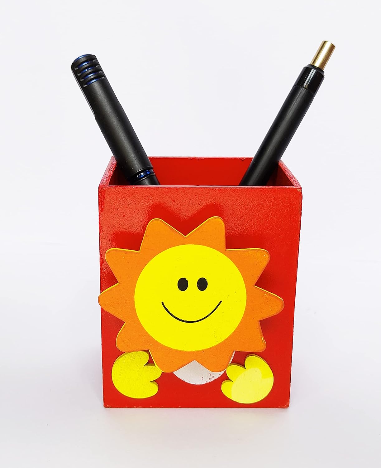 Arjoos |Wooden Pen Holder, Pen Holder Colorful Desk Organizer Multipurpose Cute Cartoon for Home