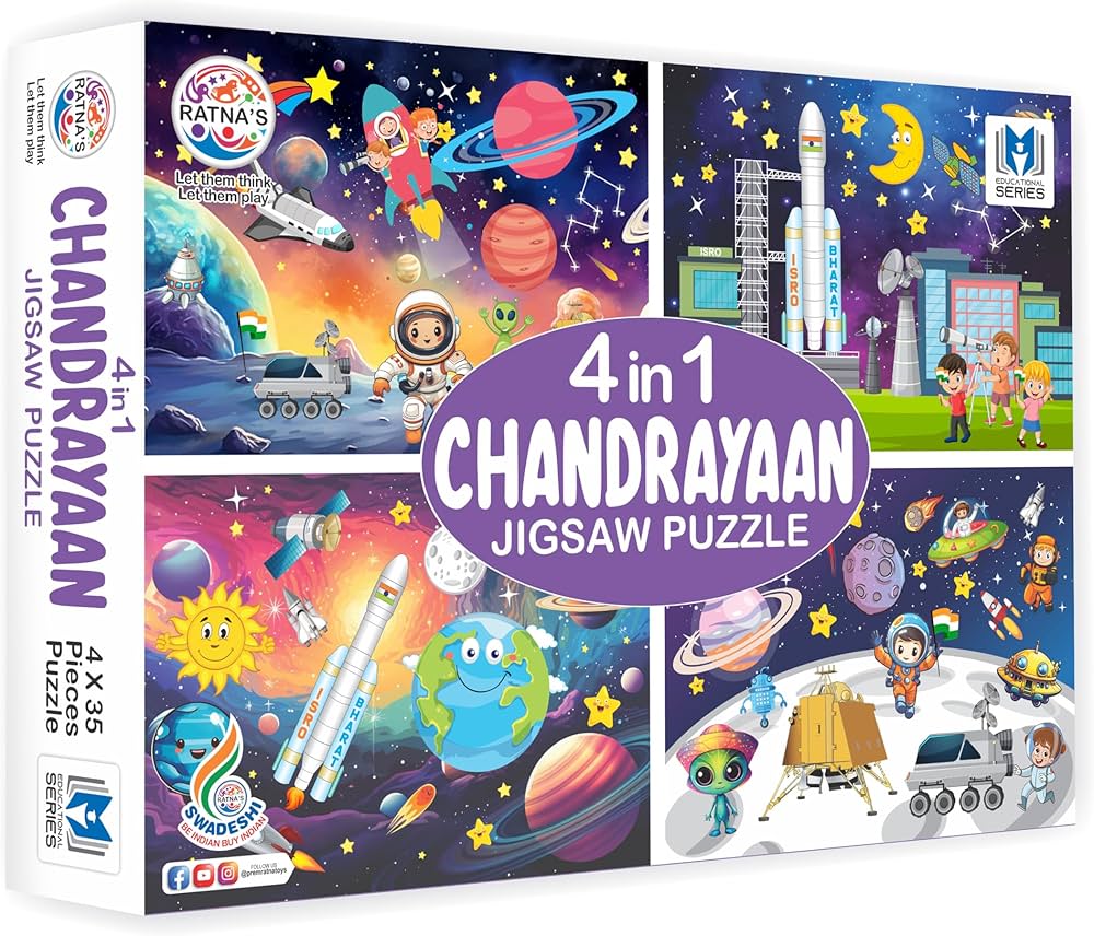 Arjoos | Chandrayaan-3 Little Jigsaw Puzzle for Kids 3+ Years | For Both Boys And Girls | Return Gift For Kids - ( Pack of 1 , Multicolour )